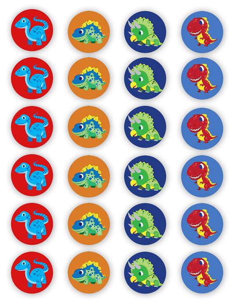 Printable Free Printable Dinosaur Cupcake Toppers